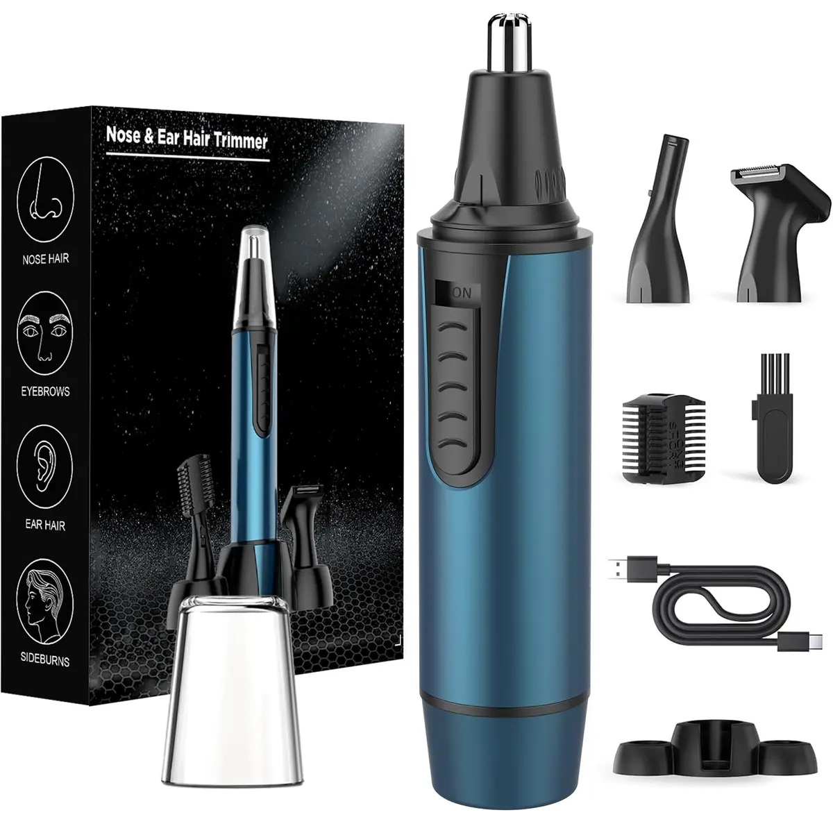 AREYZIN Nose Trimmer 2022 Professional Ear & Nose Hair Trimmer | Painless, IPX7 Waterproof, Dual Edge Blades - main product image