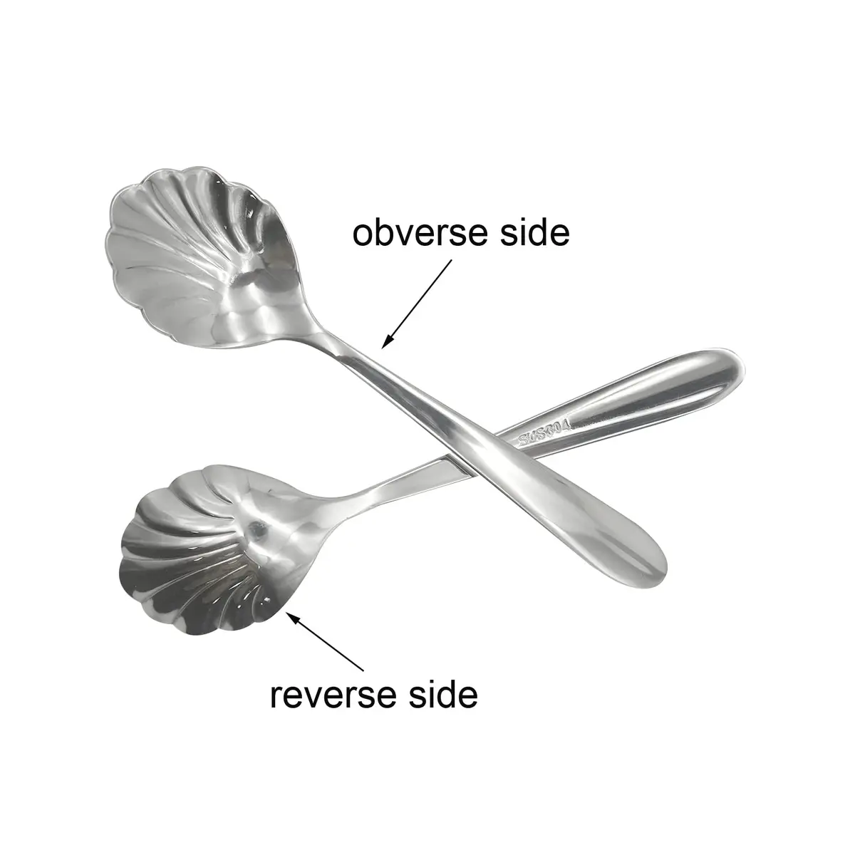 Pinenjoy 2Pcs 4.96in Shell Spoons 18/10(304) Stainless Steel Sugar Spoon | Elegant Shell Design, Mirror Polished, Durable & Safe for Daily Use - view 2