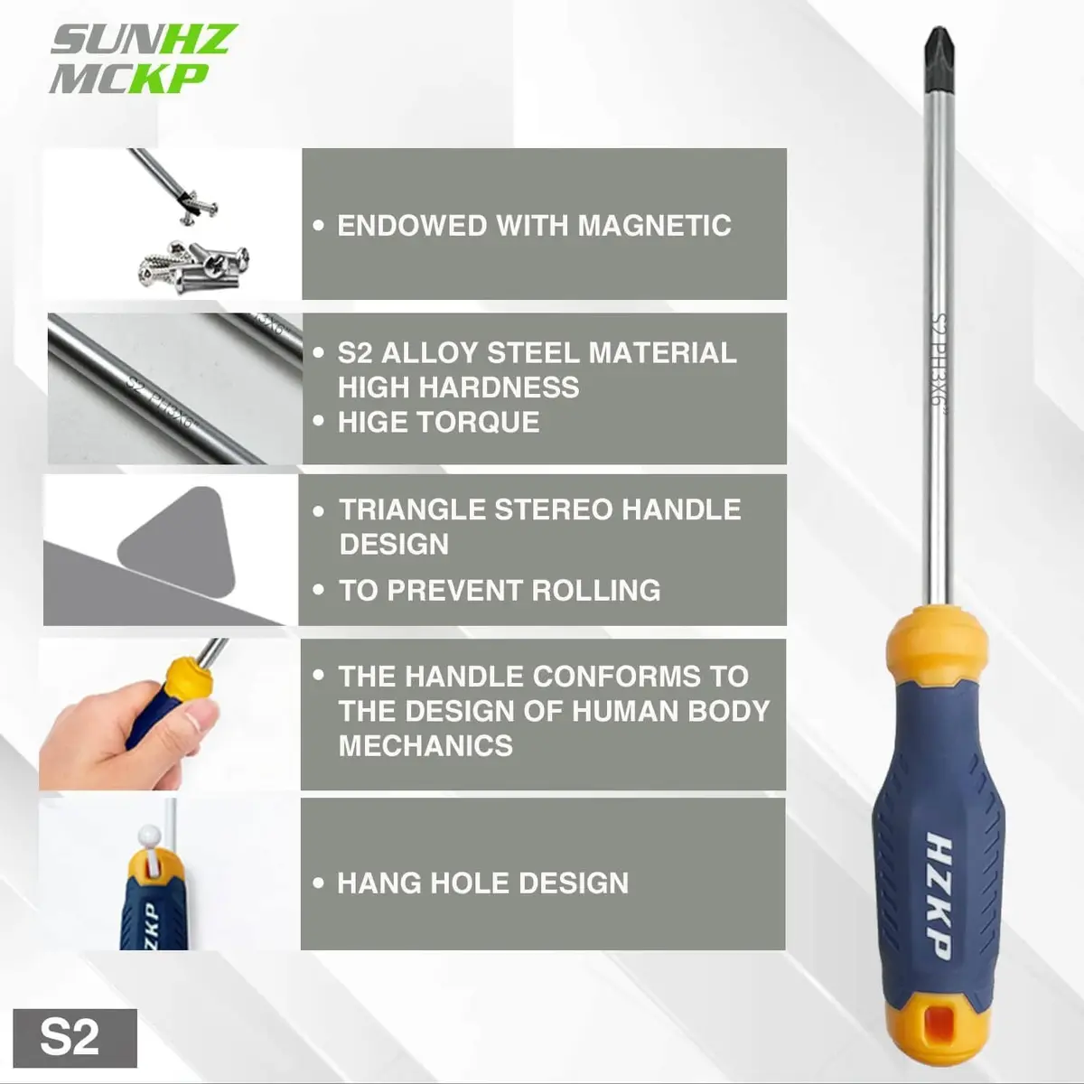 SUNHZ MCKP Magnetic Screwdriver Set 66-Piece | S2 Alloy Steel, Impact-Resistant, Ergonomic Handle - view 4