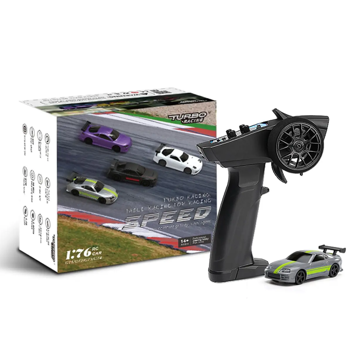 havcybin 1:76 Turbo Racing Scale RC Sport Car | Mini Model Car with Proportional RTR Kit - main product image