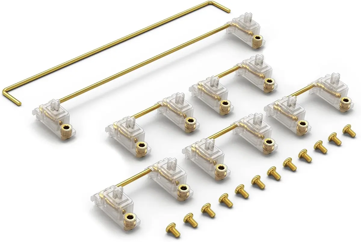 Glorious Keyboard Stabilizer GSV2 Kit with Gold Wire & Premium Polymer | PCB Mount Screw-in Stabilizers for Mechanical Keyboards (7-Piece Set) - view 2