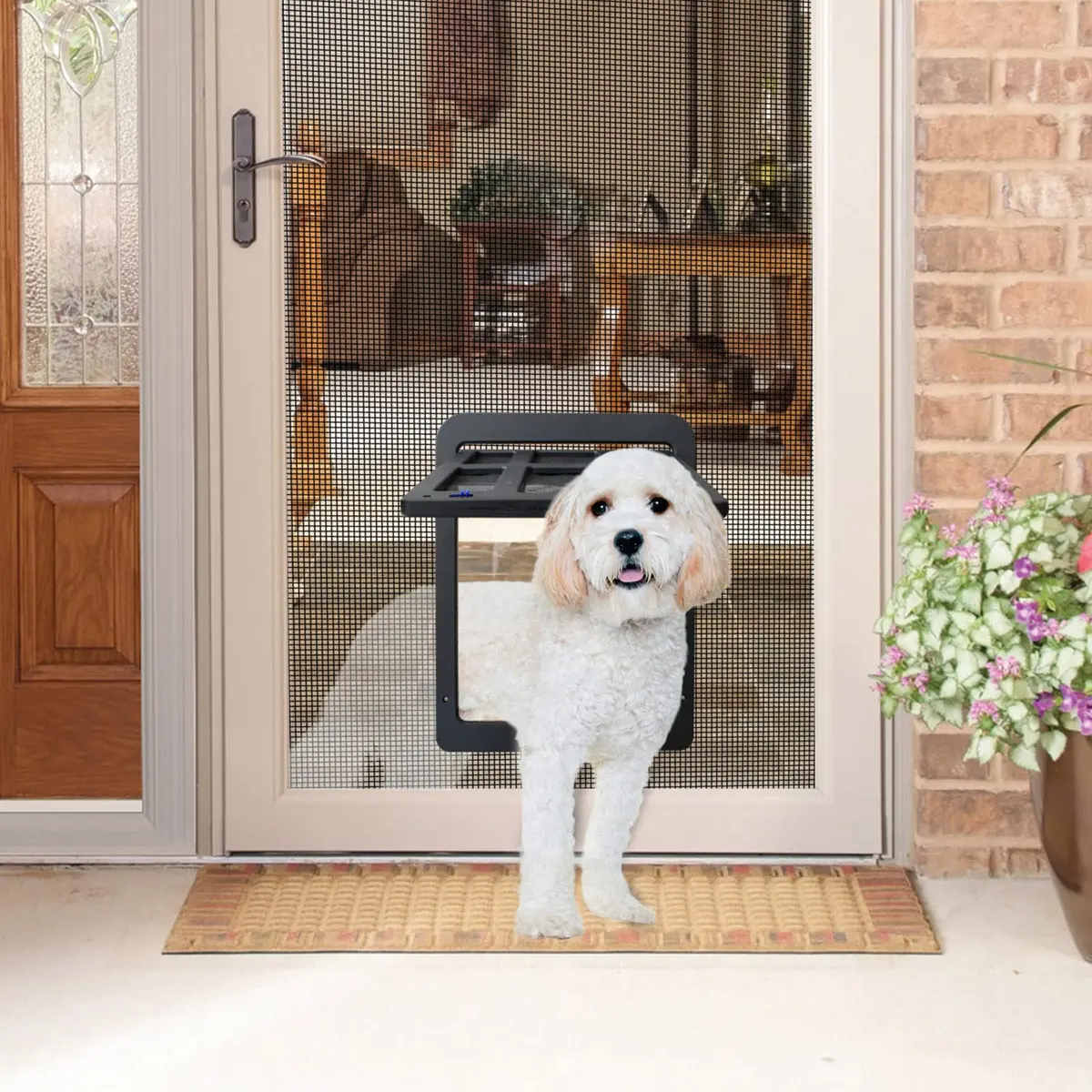NAMSAN Dog Screen Door 11.2 x 14.4 inches | Large Pet Door for Sliding Doors with Magnetic Self-Closing (70-120c) - view 8