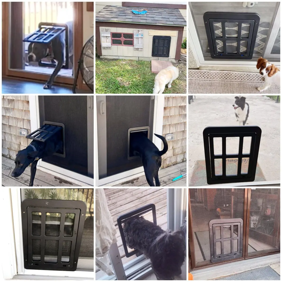 NAMSAN Dog Screen Door 11.2 x 14.4 inches | Large Pet Door for Sliding Doors with Magnetic Self-Closing (70-120c) - view 2