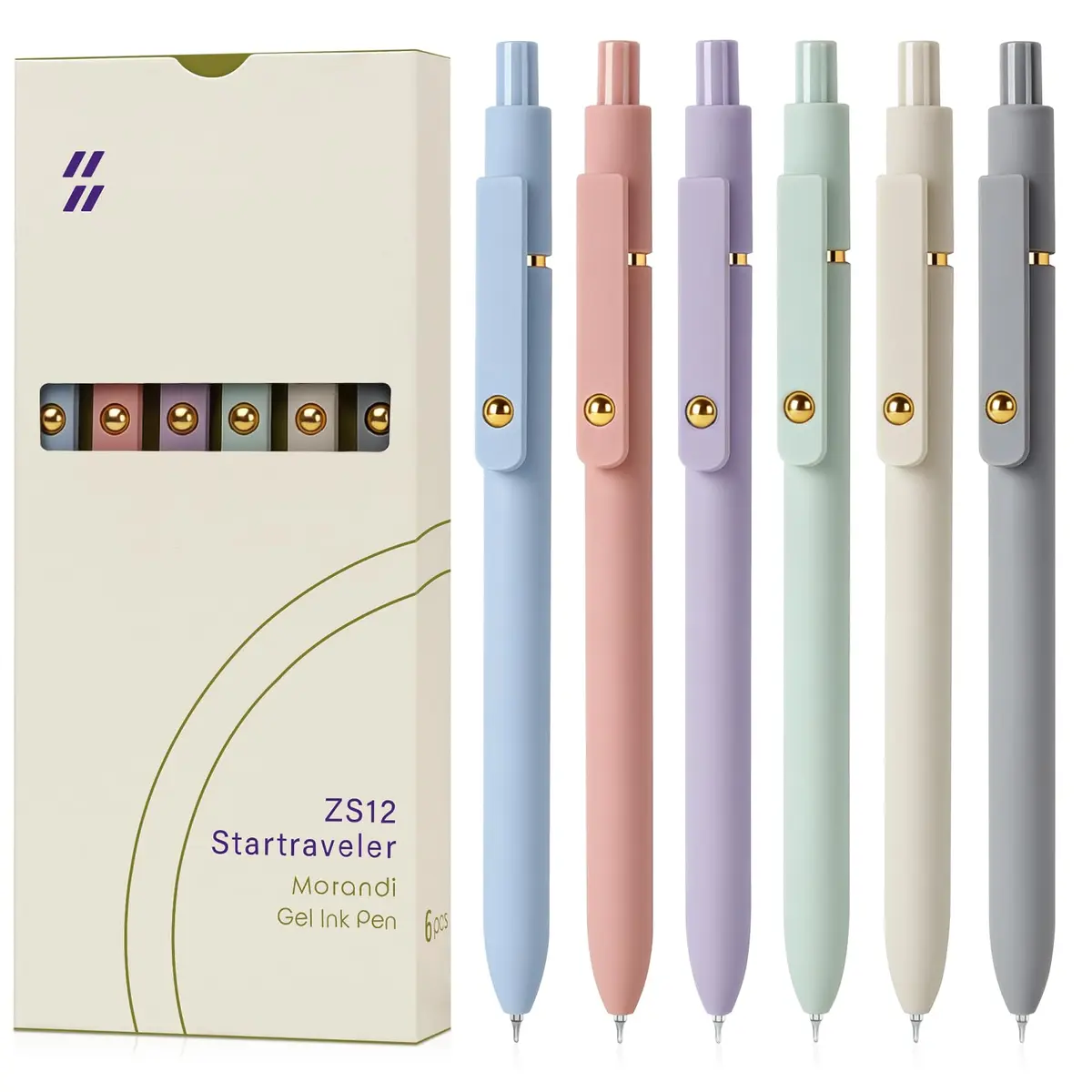 FIOVER Gel Pens 6pcs 0.7mm Fine Point Black Ink Quick Dry Pens | Smooth Writing for Students & Office - main product image