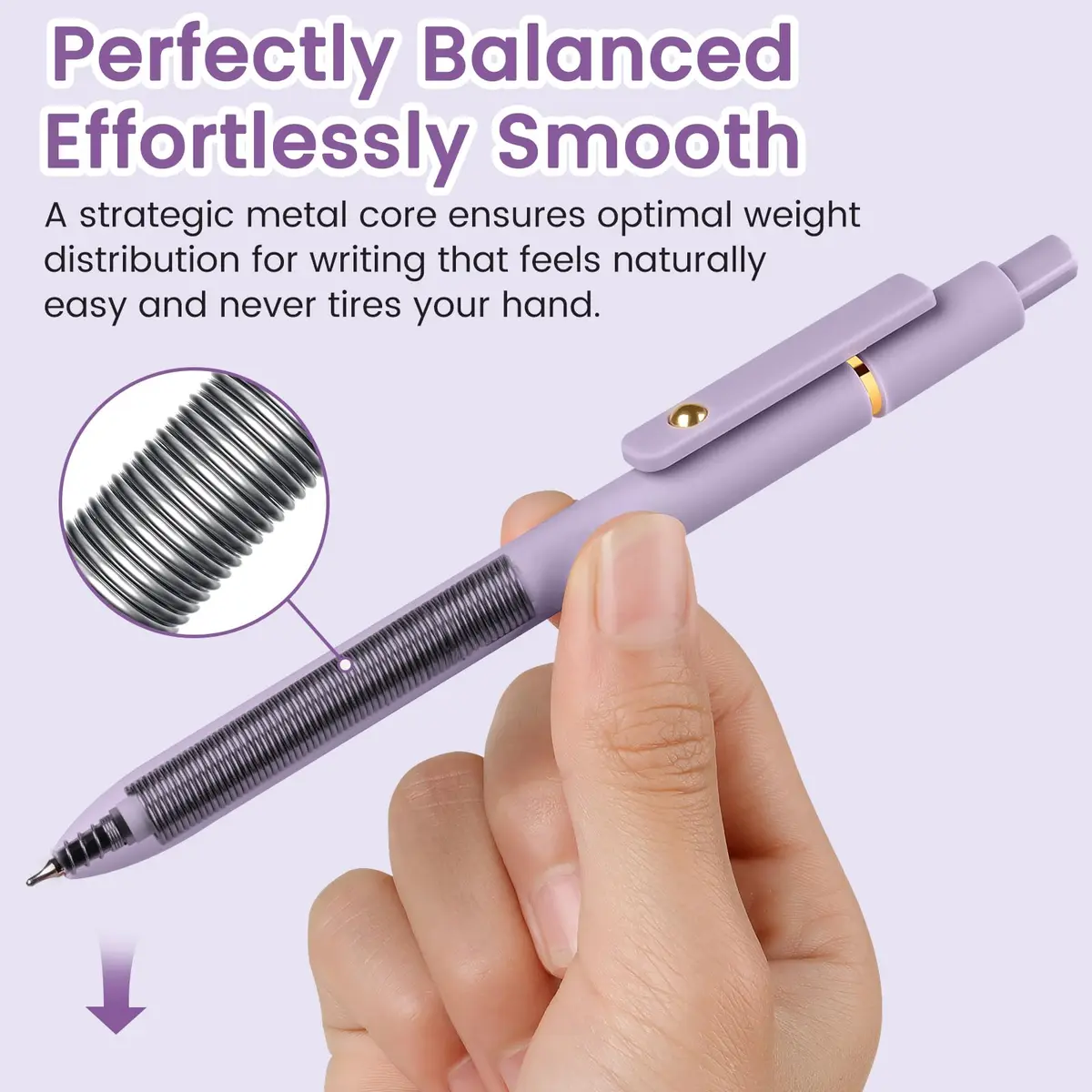FIOVER Gel Pens 6pcs 0.7mm Fine Point Black Ink Quick Dry Pens | Smooth Writing for Students & Office - view 5