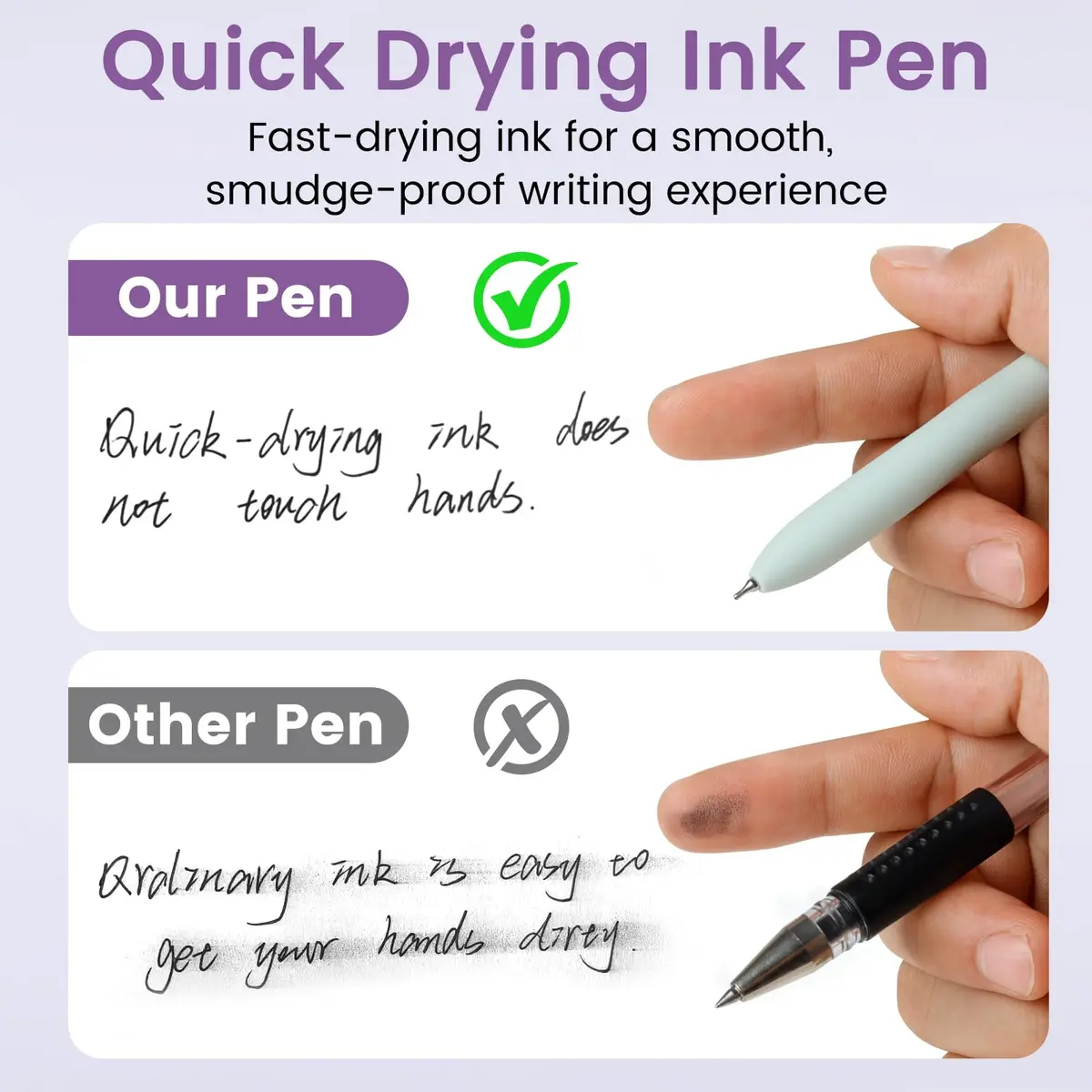 FIOVER Gel Pens 6pcs 0.7mm Fine Point Black Ink Quick Dry Pens | Smooth Writing for Students & Office - view 4