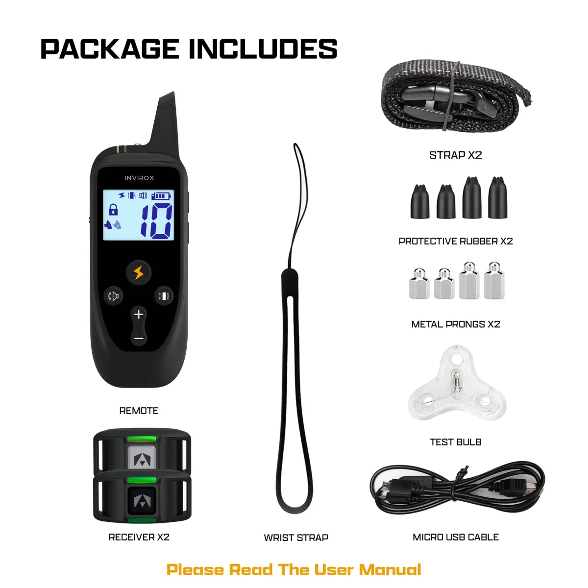 INVIROX Dog Training Collar with Remote, 2 Dog System, 123 Levels, 1100 Yards Range, IP67 Waterproof, Keypad Lock | Professional E-Collar for Large Breeds - view 8