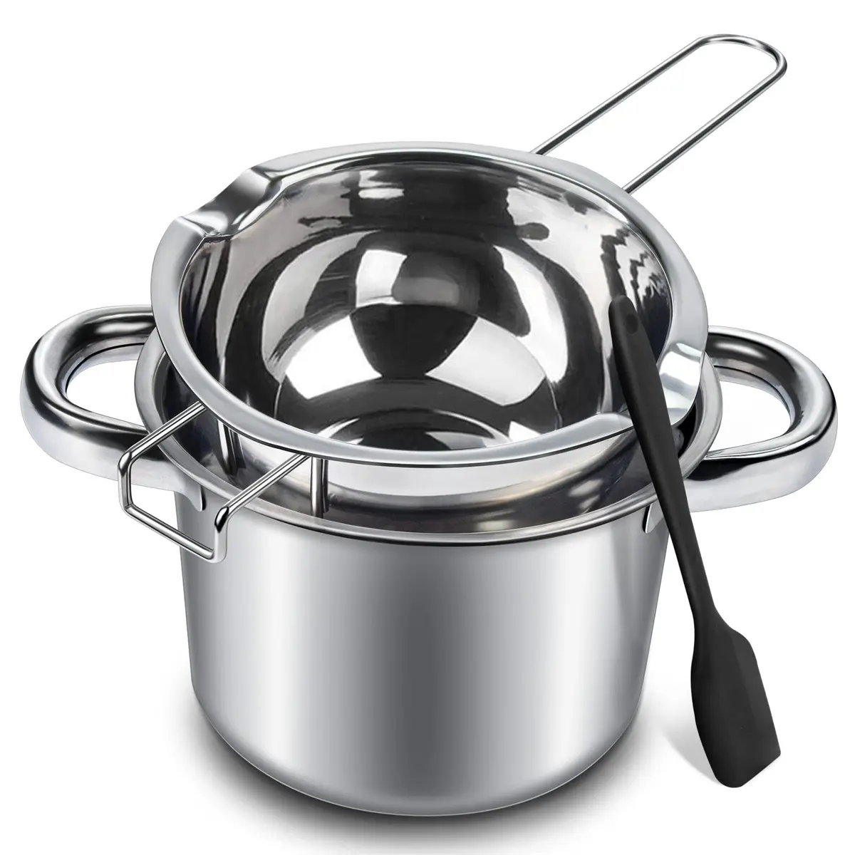 Marsheepy Double Boiler Chocolate Melting Pot 600ml (0.5QT) with 1.5QT Stainless Steel Pot | Rust-Proof 304 Steel - main product image