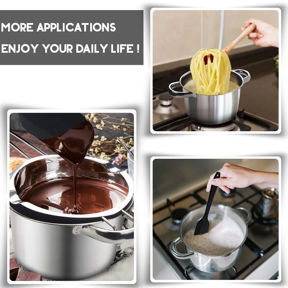 Marsheepy Double Boiler Chocolate Melting Pot 600ml (0.5QT) with 1.5QT Stainless Steel Pot | Rust-Proof 304 Steel - view 7