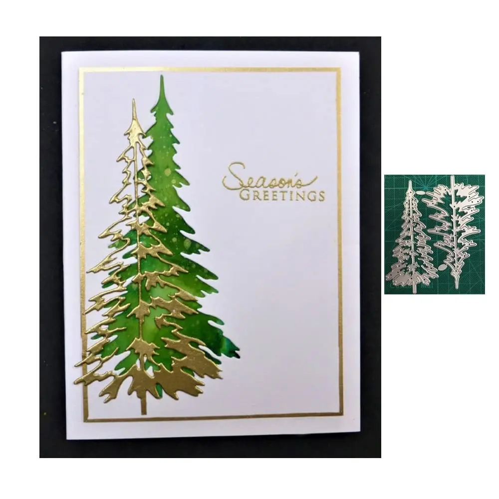 Trdxxx Christmas Tree & Snowflake Die-Cuts for Card Making | High-Carbon Steel Embossing Dies (11.5*8 cm) - main product image