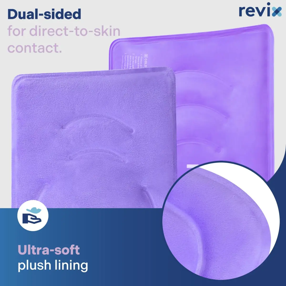 REVIX XL Knee Ice Wrap with Full Coverage Gel Pack | Reversible for Left/Right Knee, Purple - view 4
