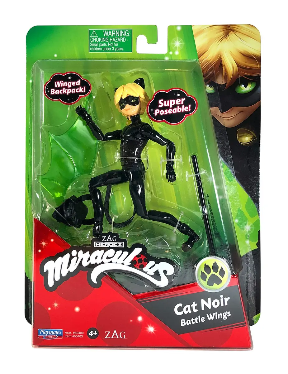 BANDAI Miraculous Tales of Ladybug and Cat Noir Small Doll 12cm Cat Noir With Accessories | Superhero Toy - main product image