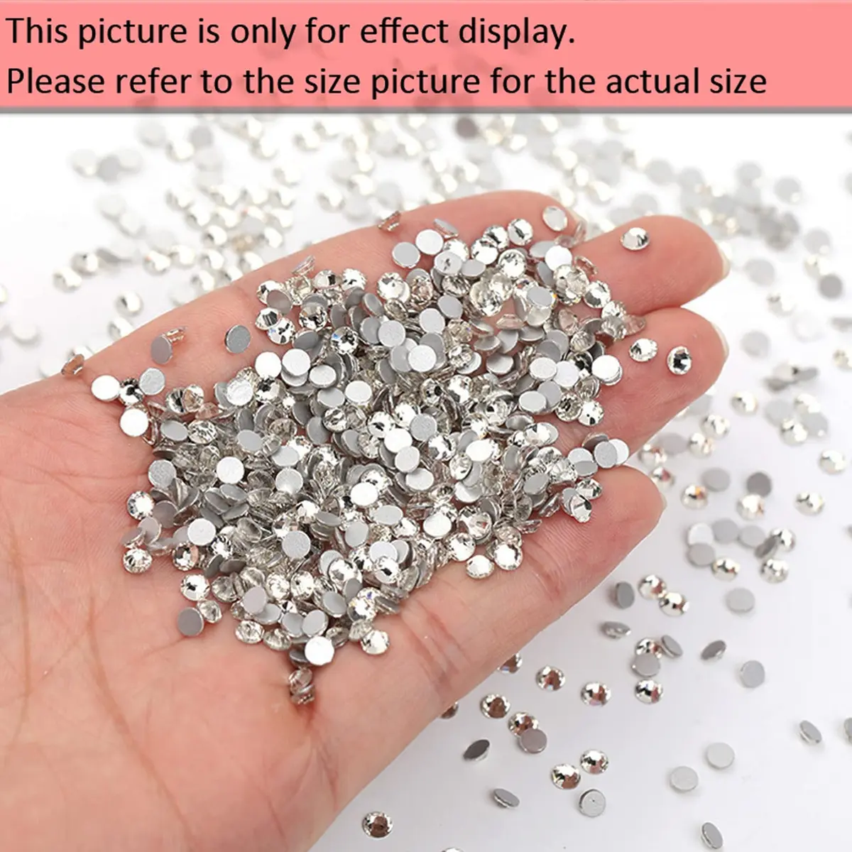 Dowarm Crystal Clear Flatback Rhinestones SS4 (1.5mm) | 1440 Pieces for Nail Art & Crafts - view 2