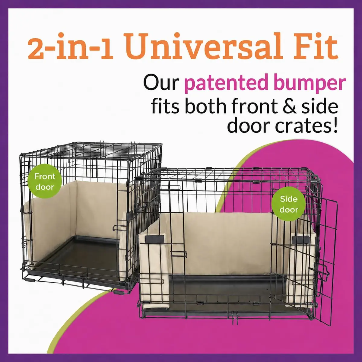 Pet Dreams Dog Crate Bumper - Patented Comfy Liner & Dog Tail Protector for Inside Crate, Fits iCrate Cages 18, 24, 30, 36, 42, 48 Inches (Blue, Large, 36") - view 2