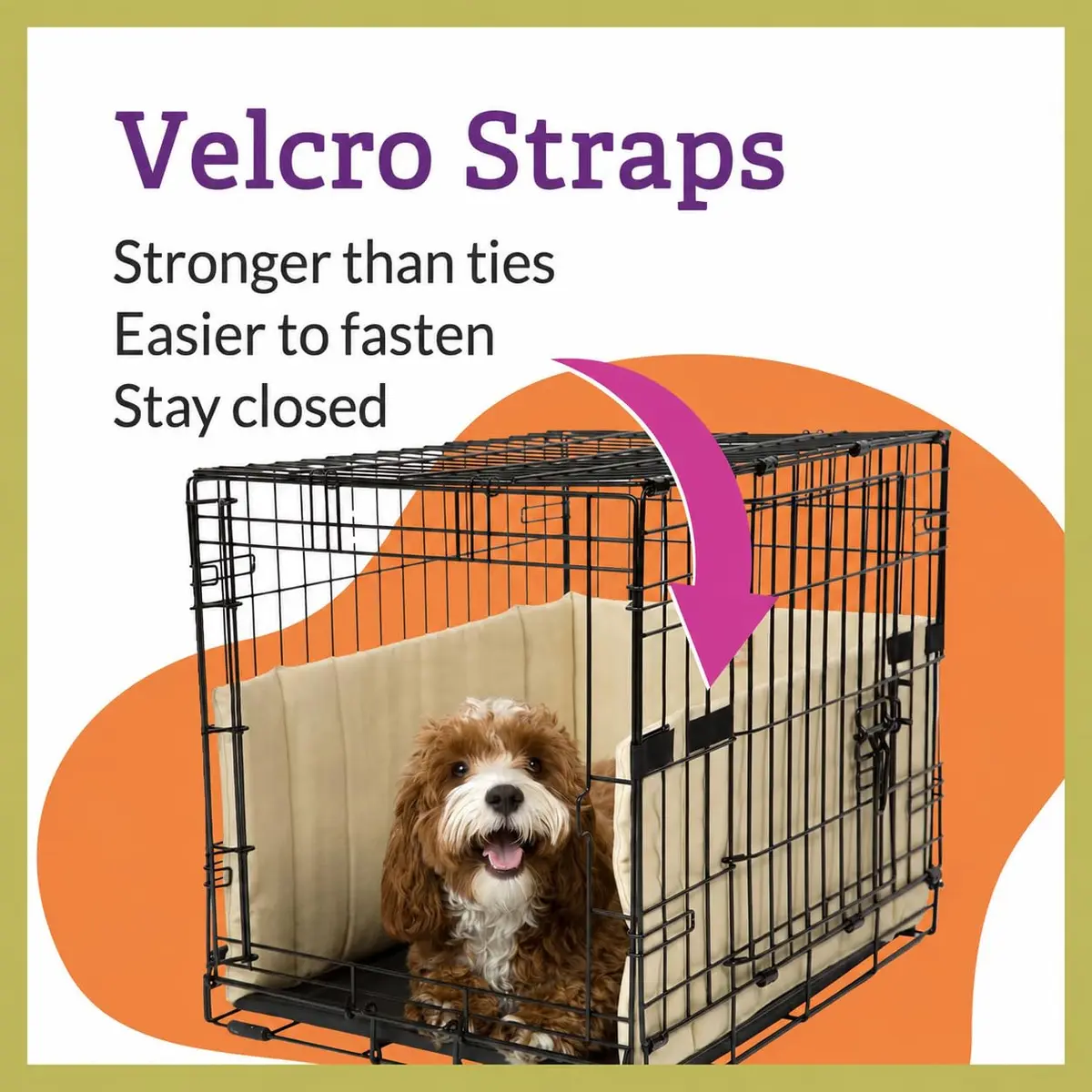Pet Dreams Dog Crate Bumper - Patented Comfy Liner & Dog Tail Protector for Inside Crate, Fits iCrate Cages 18, 24, 30, 36, 42, 48 Inches (Blue, Large, 36") - view 3