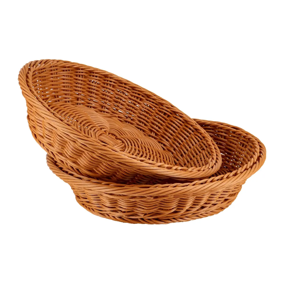 JAPCHET 4 Pack 11.8 Inch Round Wicker Bread Basket | Imitation Rattan Food Organizer for Home & Kitchen - view 5