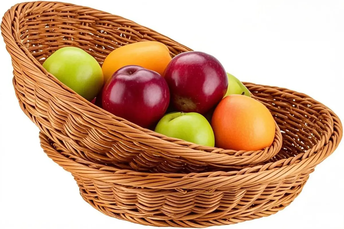 JAPCHET 4 Pack 11.8 Inch Round Wicker Bread Basket | Imitation Rattan Food Organizer for Home & Kitchen - view 7