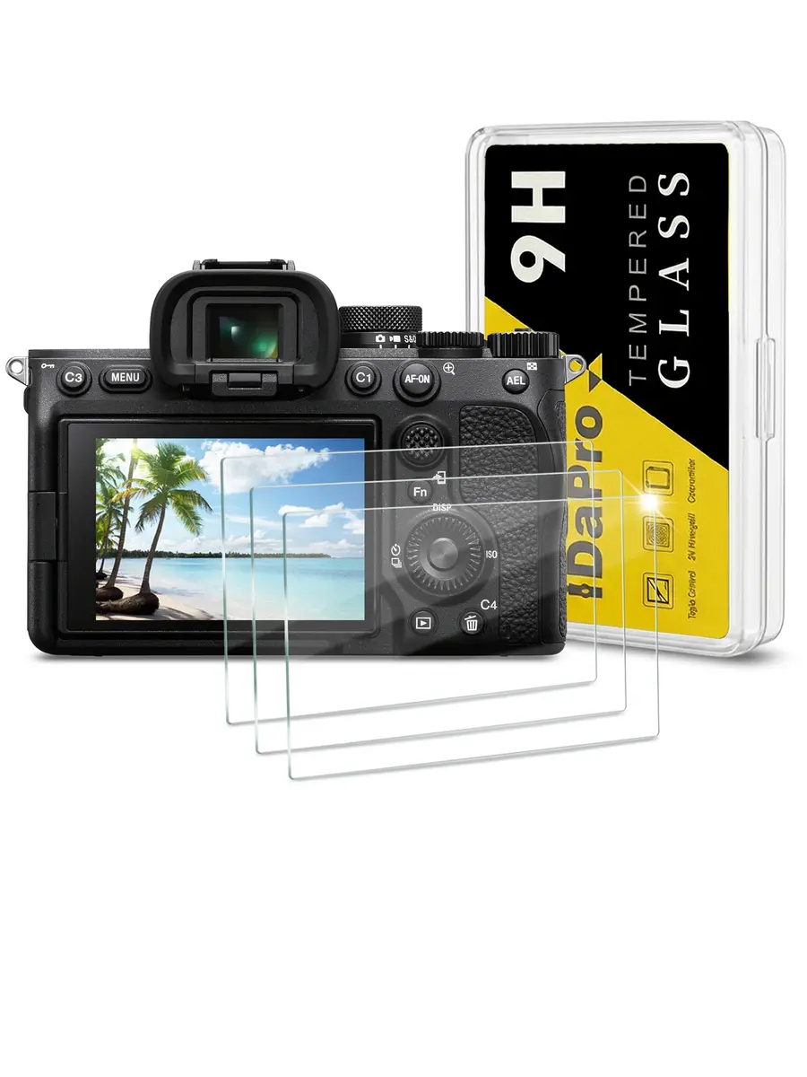 iDaPro Screen Protector for Sony Alpha A7 IV/ZV-E1/ZV-E10 II, 9H Glass | Scratch & Drop Resistant, Ultra Clear, Easy Install - main product image