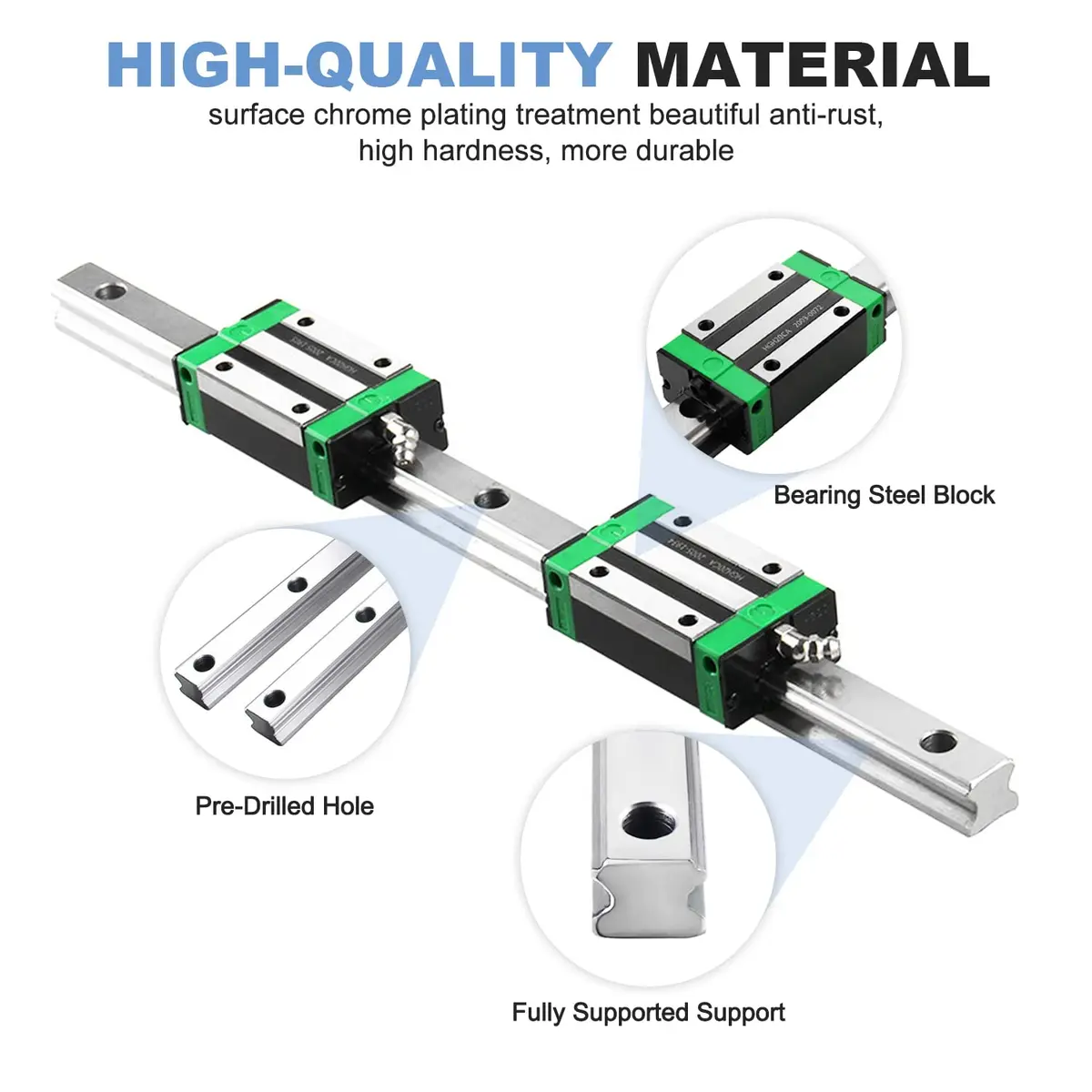 CNCMANS HGR20 Linear Guide Rail Kit 200mm | High Precision CNC Parts for Automated Printer - view 3