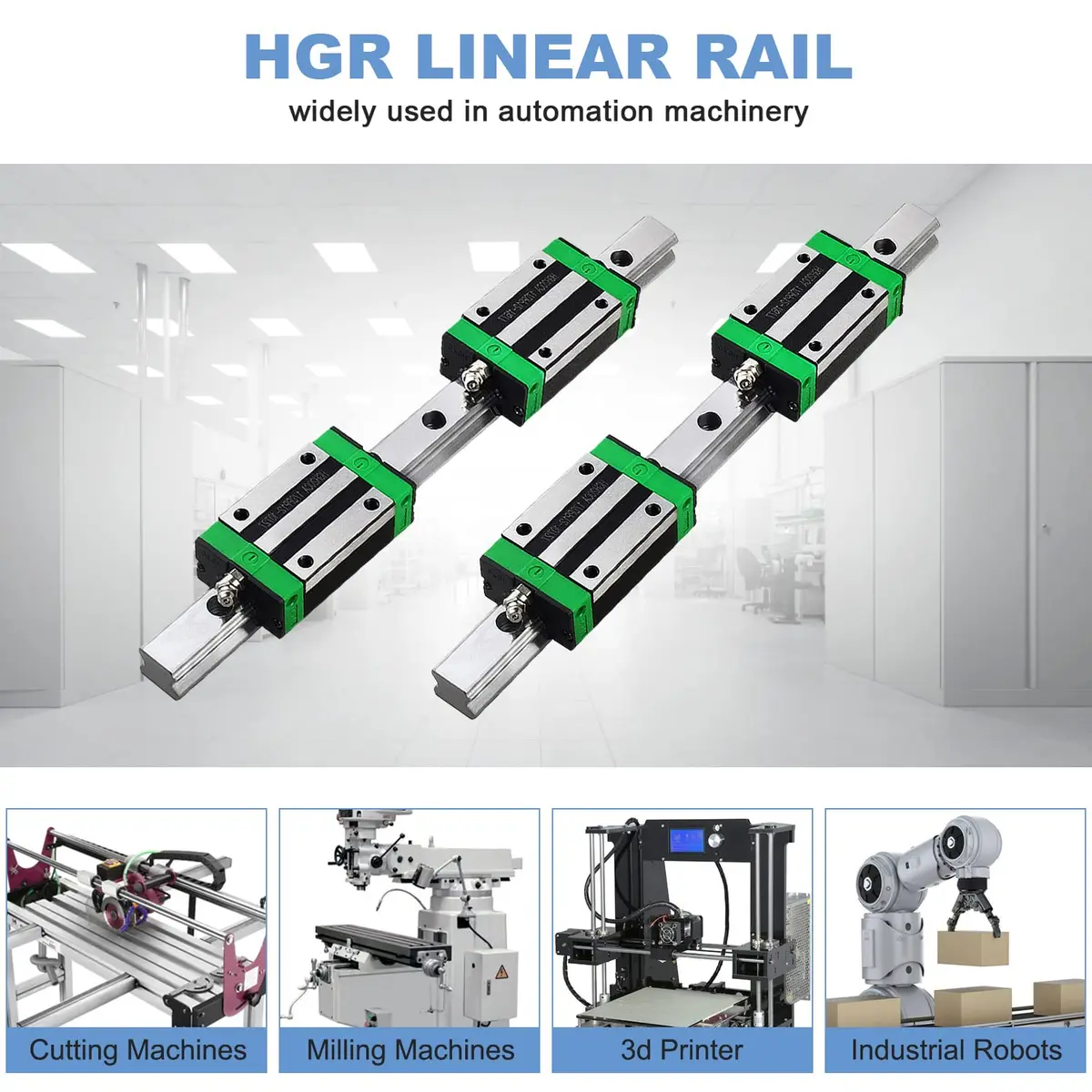CNCMANS HGR20 Linear Guide Rail Kit 500mm | High Precision CNC Parts for Automated Printer - view 2