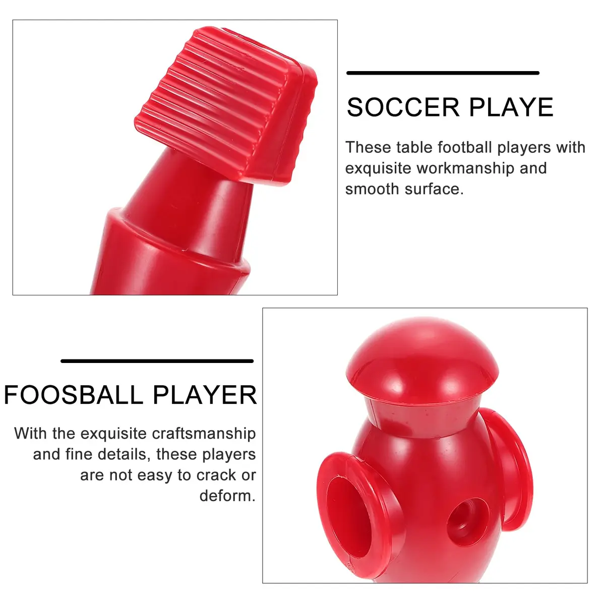 Homoyoyo 4-Piece Foosball Player Replacement Set for Table Repair | Resin Red - view 7