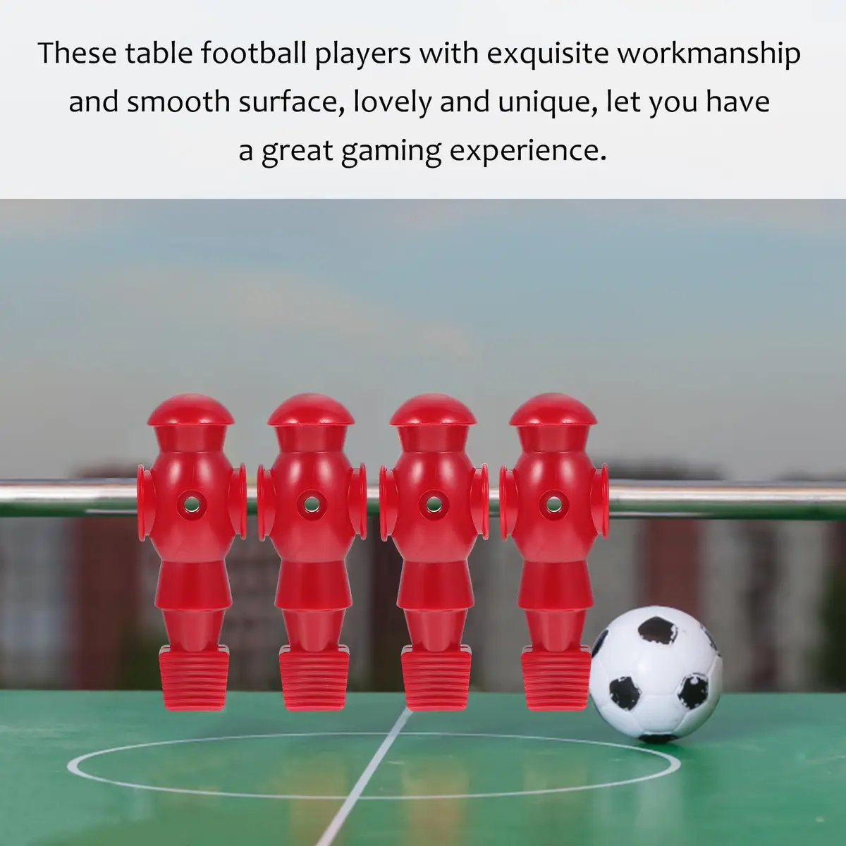 Homoyoyo 4-Piece Foosball Player Replacement Set for Table Repair | Resin Red - view 3