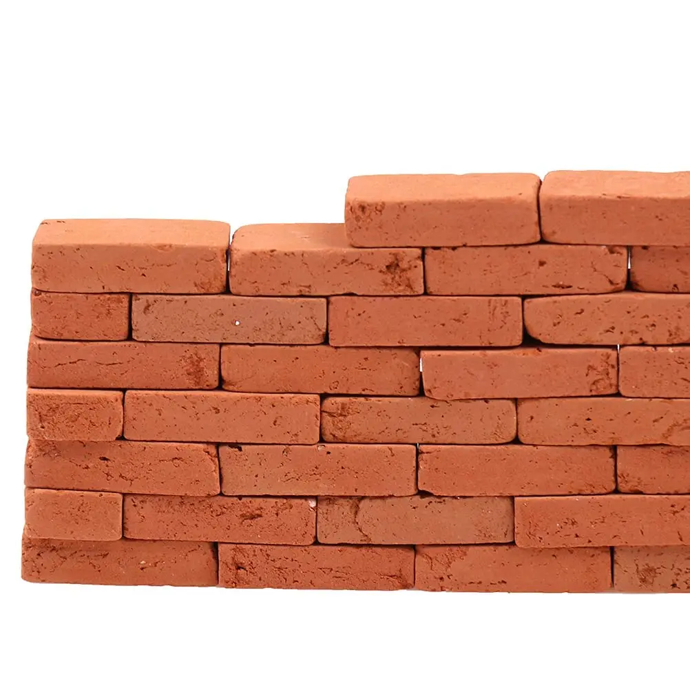 Haiabei 200 Pcs 1/16 Miniature Red Bricks | 16mm x 8mm x 4.5mm - view 2