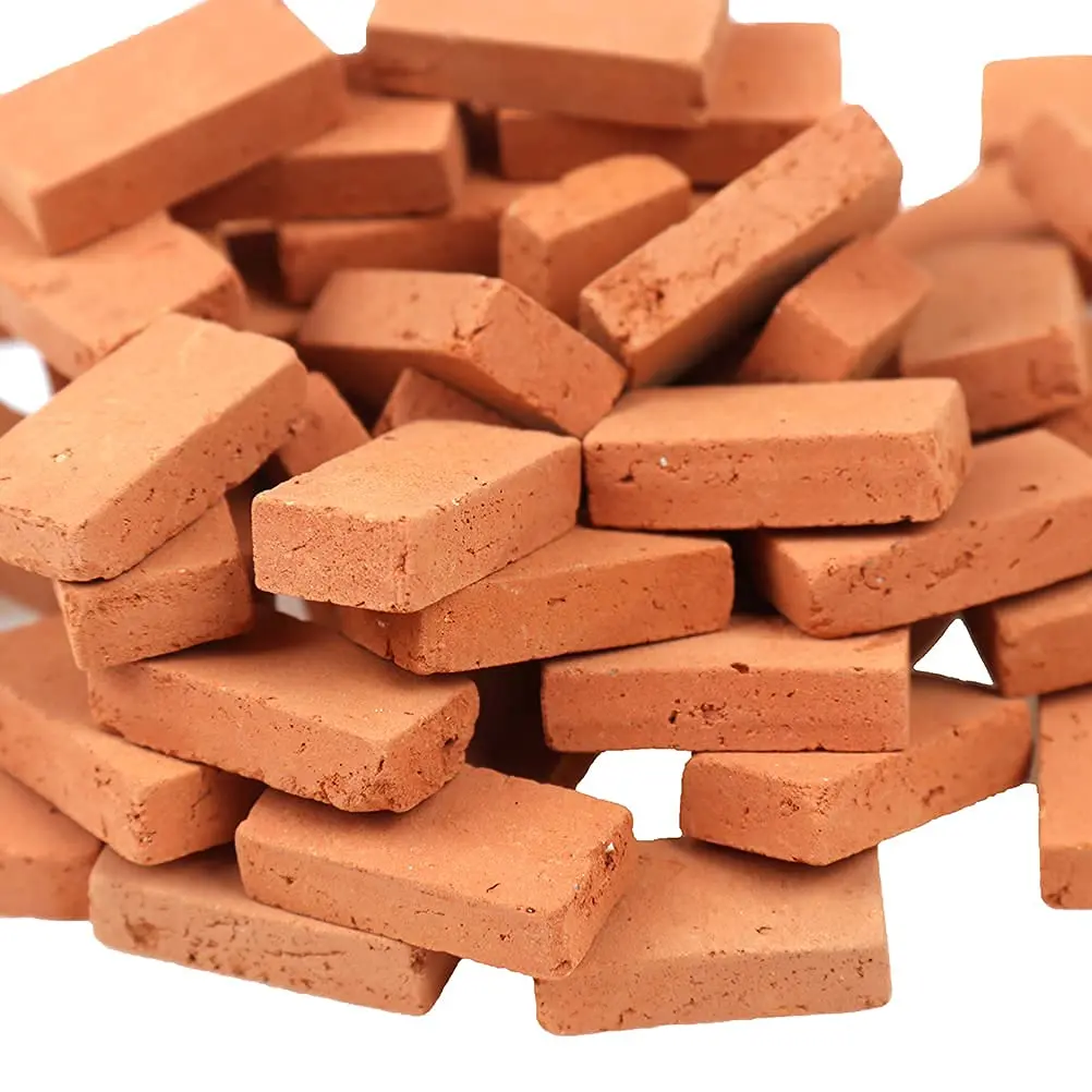 Haiabei 200 Pcs 1/16 Miniature Red Bricks | 16mm x 8mm x 4.5mm - view 3