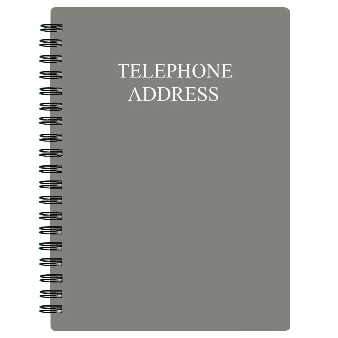 Nokingo Telephone Address & Birthday Book with Tabs, 3.5x5.25 inch, Grey, 130 Pages | Alphabetical Organizer for Contacts & Passwords - main product image