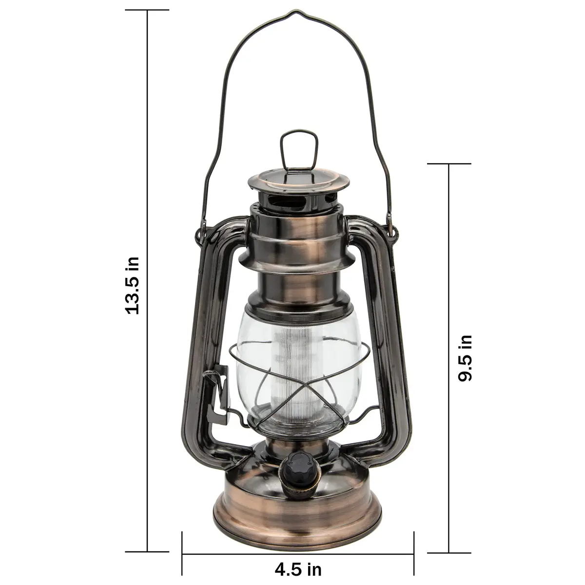 YAKii Vintage LED Hurricane Lantern 4.7"x9.5" (Copper 2 Pack) | Battery Operated Dimmer Switch for Rustic Ambiance - view 4
