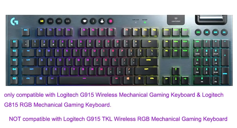 JuYuish Silicone Clear Keyboard Cover Skin for Logitech G915 & G815 | Dust & Liquid Protection (115 chars) - view 2