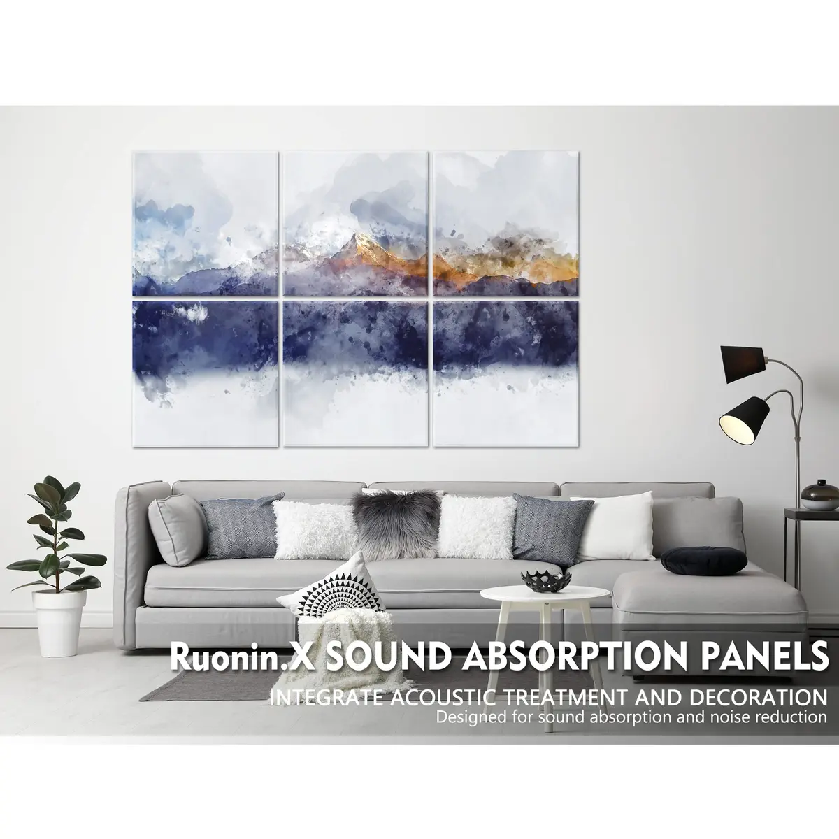 Ruonin.X Decorative Art Acoustic Wall Panels | Sound Absorbing, Fire-Resistant, Easy Install, 72x48 inches - view 2