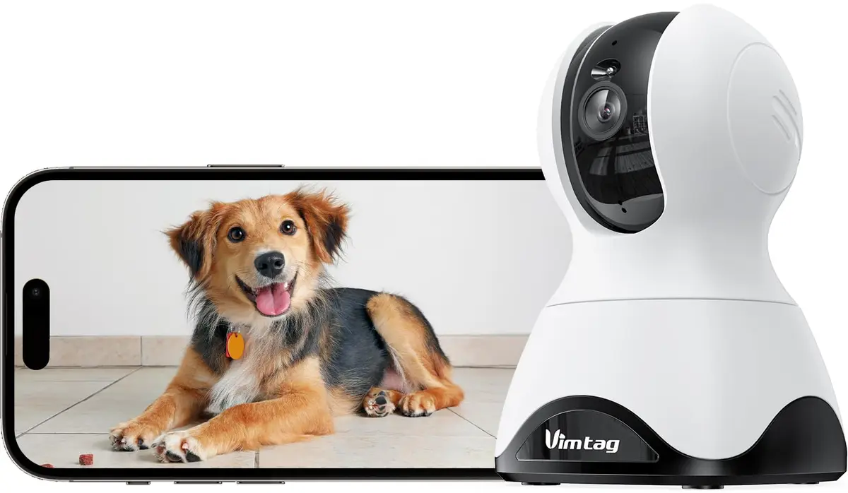 VIMTAG 2.5K 4MP Pan/Tilt Indoor Security Camera for Pet & Home | Night Vision & AI Detection - main product image