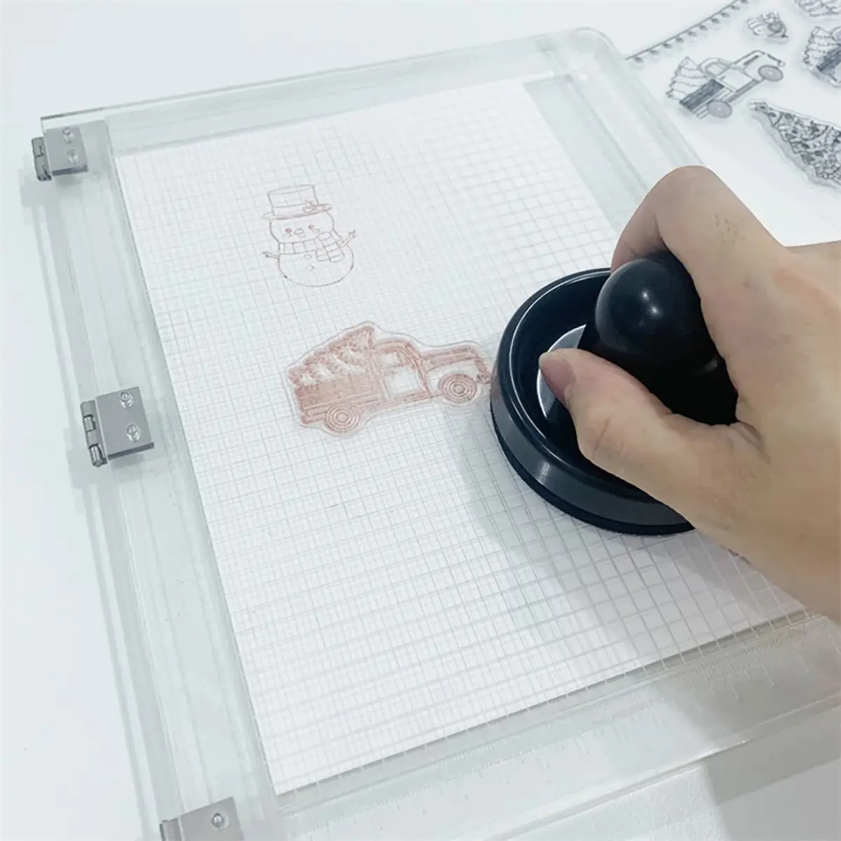 CYFUN DESIGN Rubber Stamp Pressure Tool 6 x 7.5cm | Ideal for Card Making & Scrapbooking - view 4