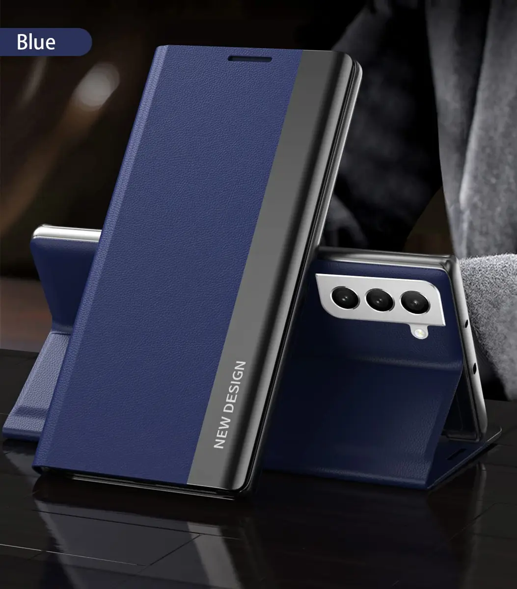 CCSmall Samsung Galaxy S22 Ultra PU Leather Flip Case with Stand CX Deep Blue | Slim, Durable & Wireless Charging Support - view 7