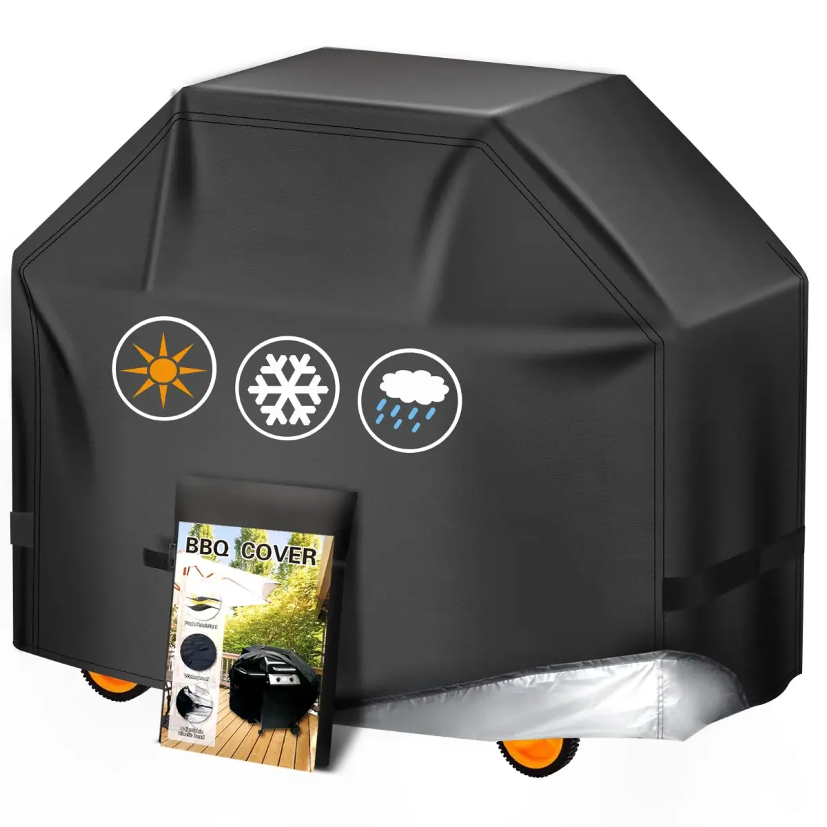 Aoretic 58 inch BBQ Grill Cover | Waterproof, Anti-UV, Windproof Polyester for Weber, Char-Broil, Monument, Dyna-glo, Nexgrill - main product image