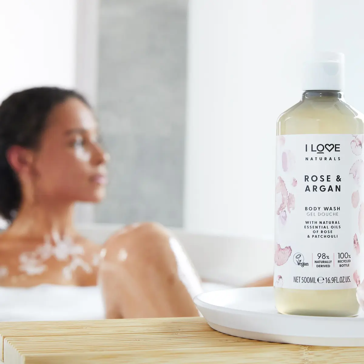 I LOVE Naturals Rose and Argan Body Wash - Moisturizing Plant-Based Cleanser - 16.9 oz | Enchanting Rose Scent & Deep Hydration - view 2