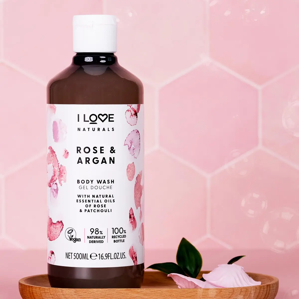 I LOVE Naturals Rose and Argan Body Wash - Moisturizing Plant-Based Cleanser - 16.9 oz | Enchanting Rose Scent & Deep Hydration - view 4