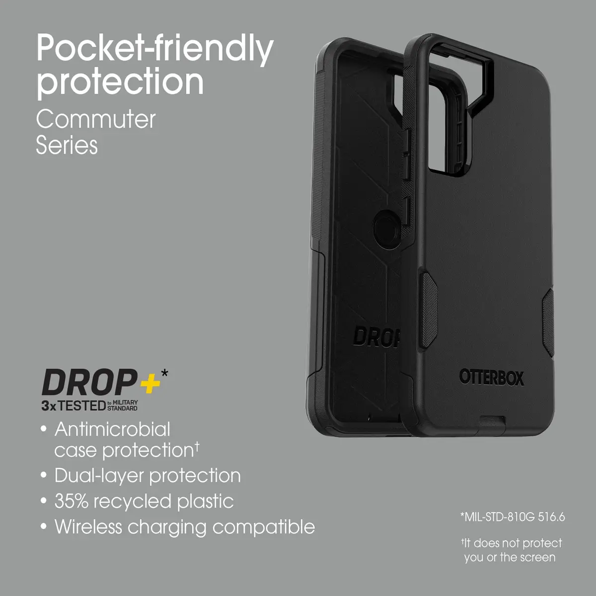 OtterBox Galaxy S22 Commuter Series Case - Pink | Slim & Tough, Pocket-Friendly, with Port Protection - view 4