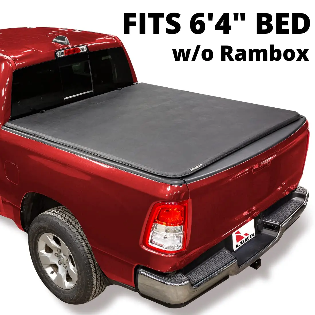 LEER FOLDITUP | Fits 2009-2018 Ram, 2019-2023 Heavy Duty, 2019 Classic with 6’4” Bed | Soft Tri-Fold Truck Bed Tonneau Cover | Easy Install | 4F137 - view 2