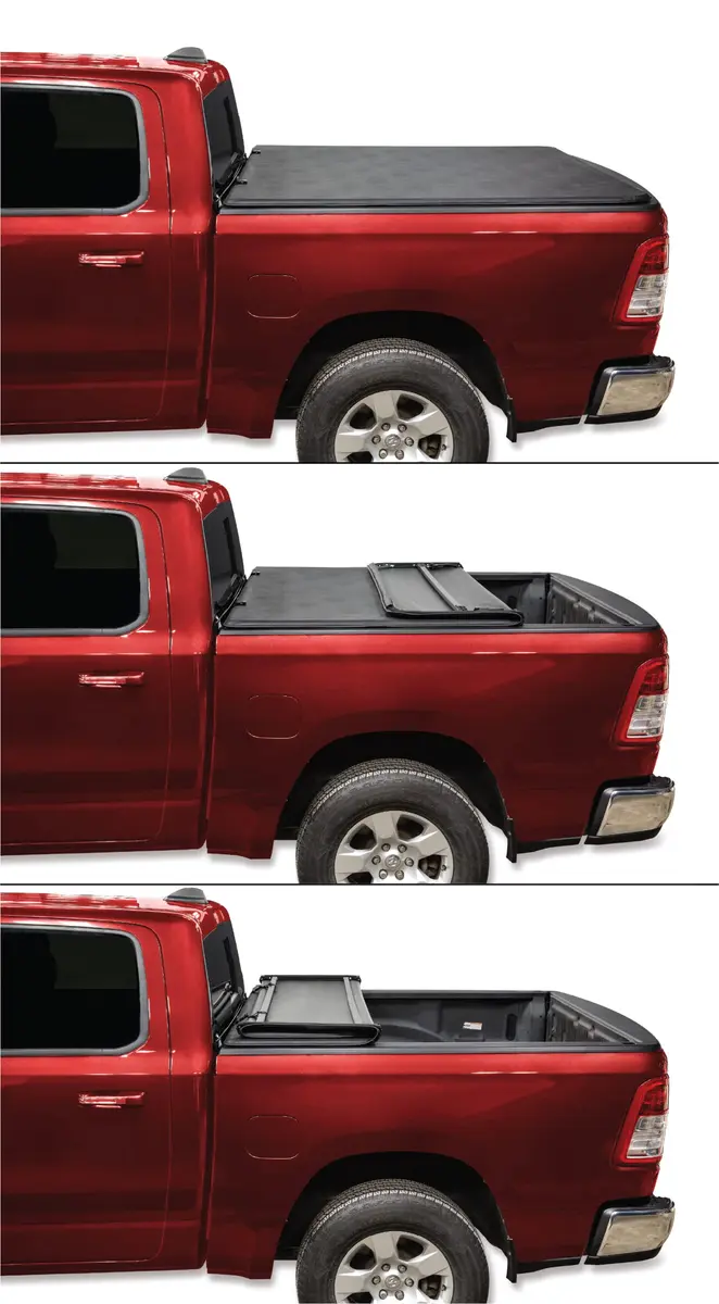 LEER FOLDITUP | Fits 2009-2018 Ram, 2019-2023 Heavy Duty, 2019 Classic with 6’4” Bed | Soft Tri-Fold Truck Bed Tonneau Cover | Easy Install | 4F137 - view 3