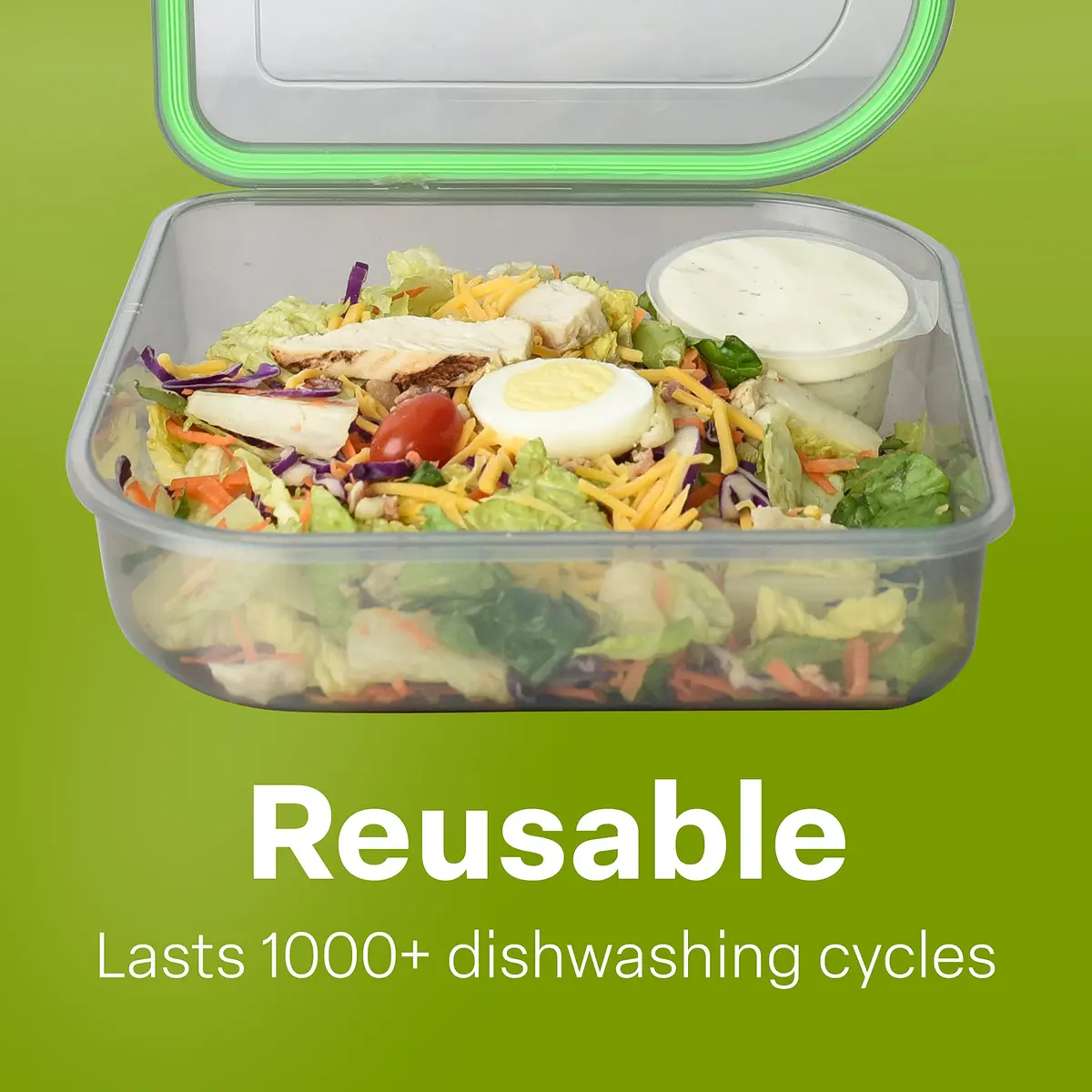 MyGo Container Large To-Go Single Compartment Container 9"x 9" x 2.5" | Reusable Microwave Safe NSF Certified - view 6