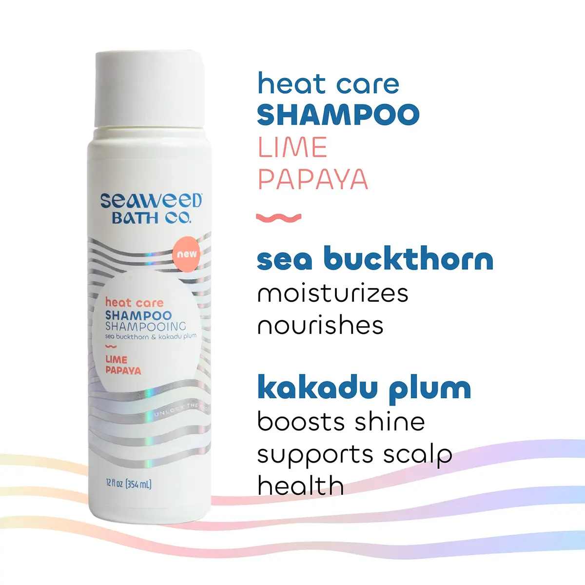 The Seaweed Bath Co. Heat Care Shampoo – Lime Papaya Scent, 12 Fl Oz | For Heat Damaged Hair, Color Safe - view 4