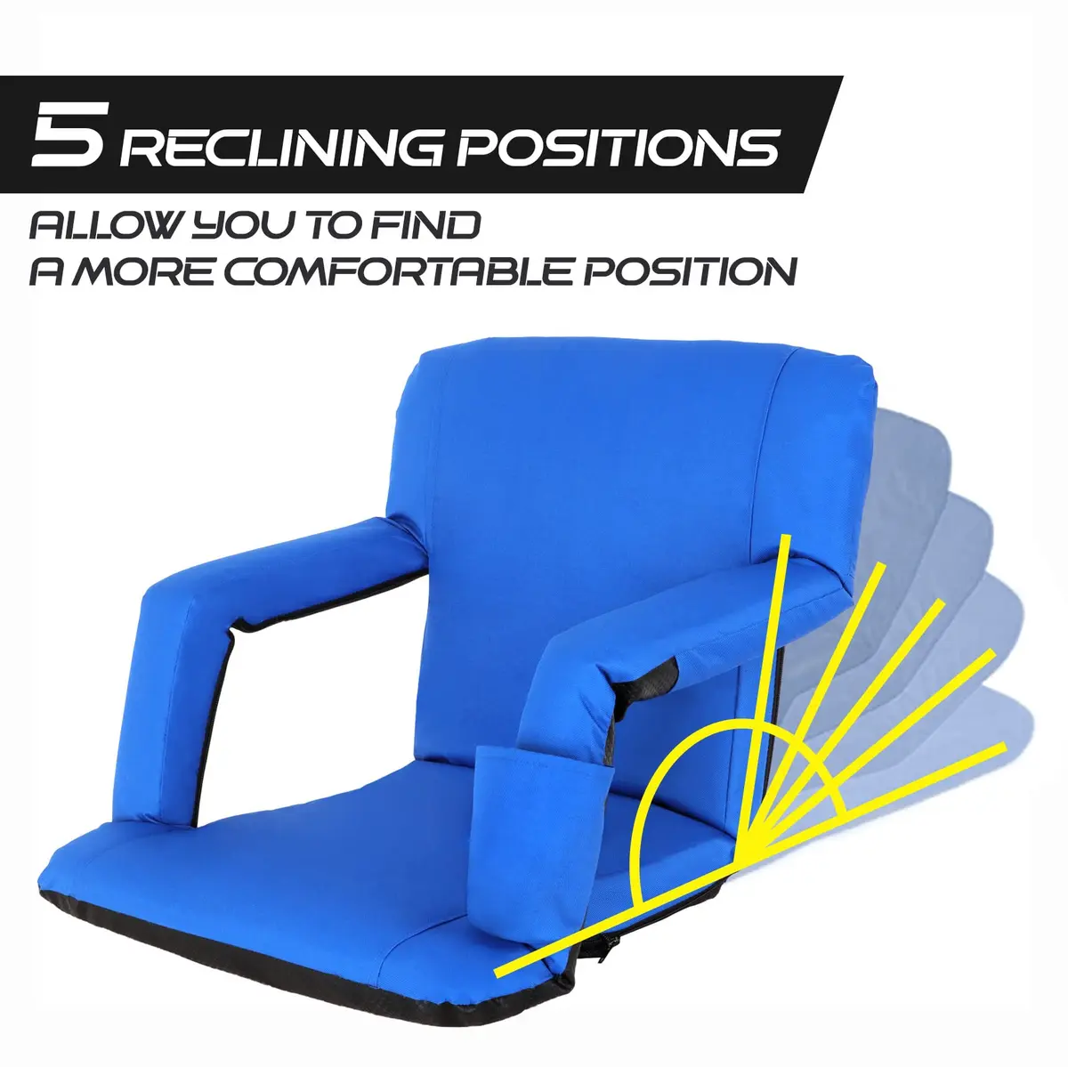 ZENY Stadium Seat for Bleachers with Back Support 20.5'' | Reclining, Foldable & Portable for Outdoor Sports - view 3