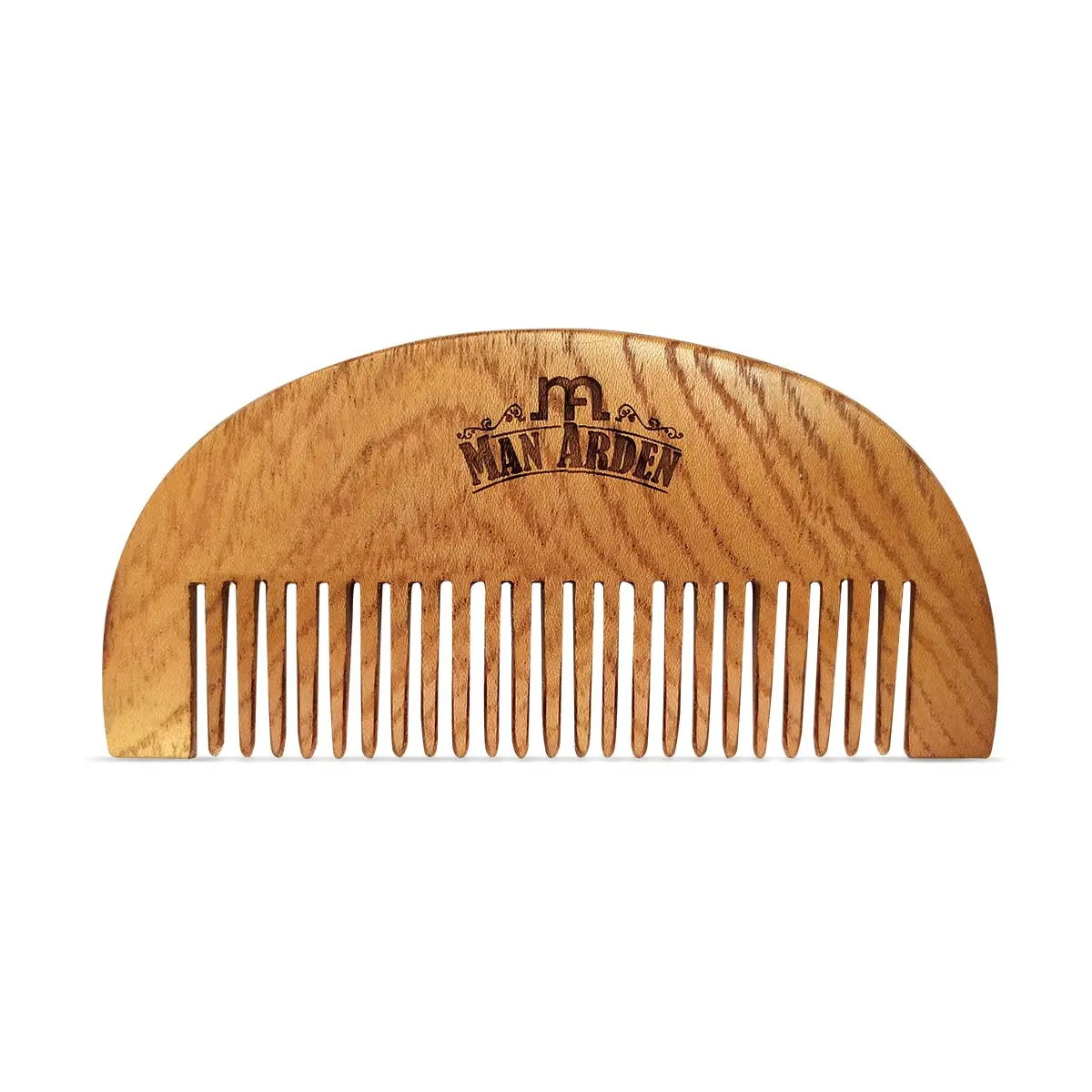 Man Arden Pure Neem Wooden Pocket Size Beard Comb with Faux Leather Pouch | Beard Styling on the Go - view 2