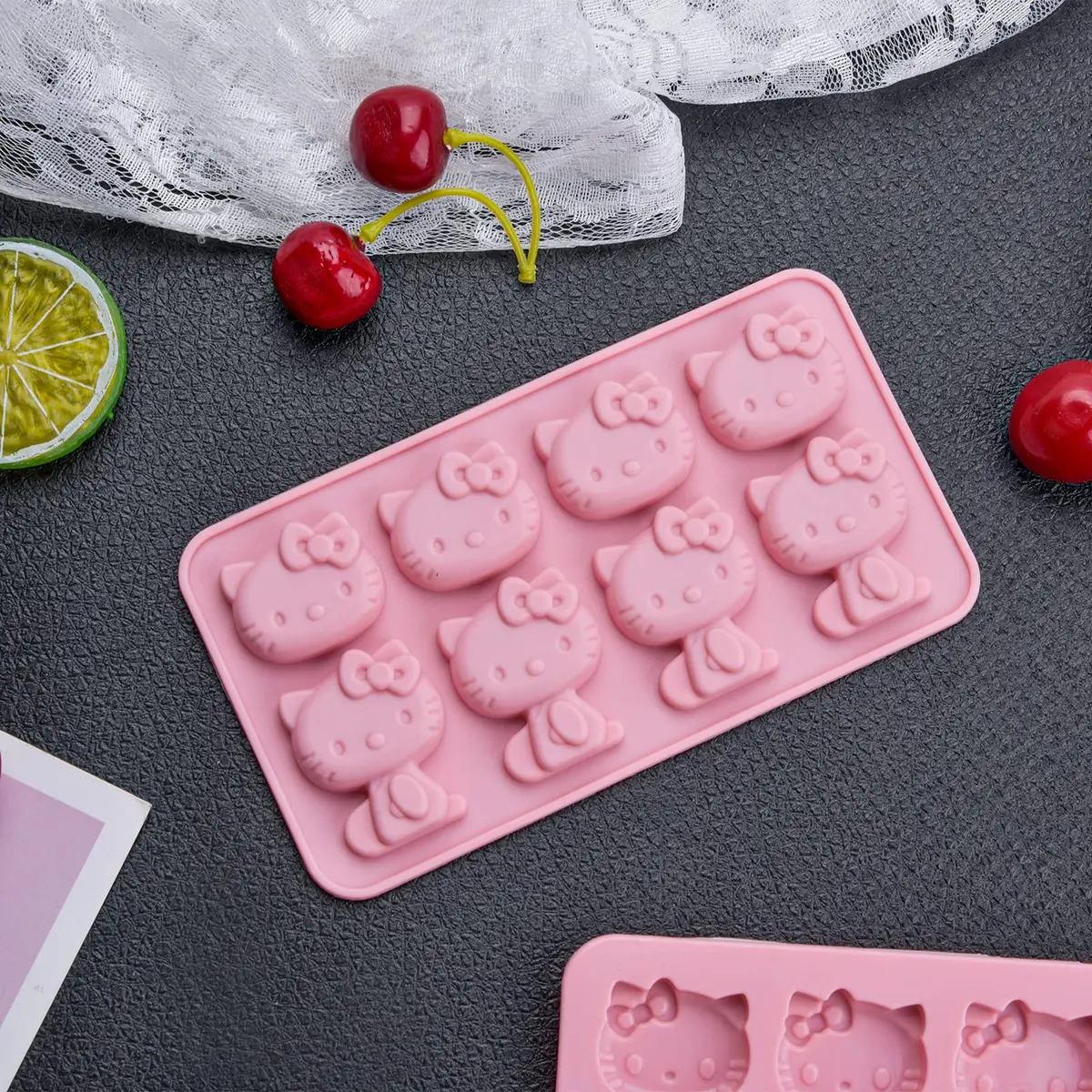 DC QZHMKJ PET Hello Kitty Silicone Mold 8 Cups | Food-Grade, BPA-Free, Temperature Resistant - view 5