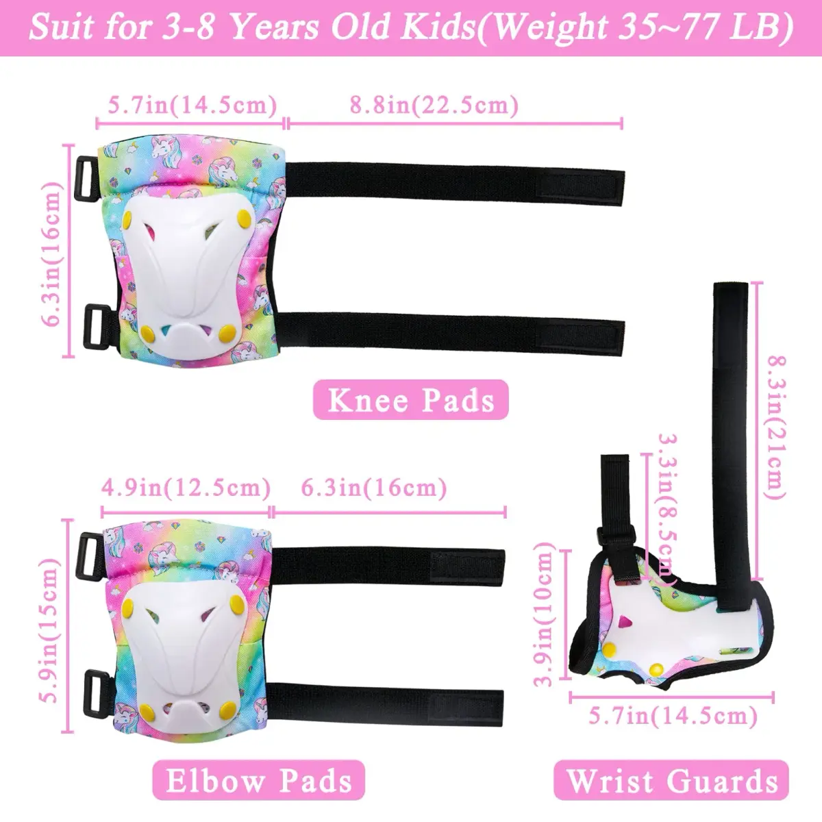 FIODAY Kids Protective Gear Set with Drawstring Bag | Small (3-8 Years, 36-77 lbs) - view 4