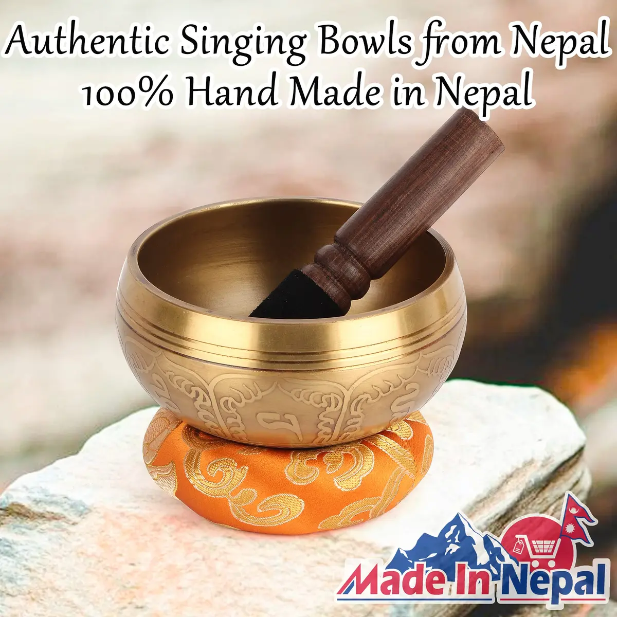 Relaehih Tibetan Singing Bowl Set 4 Inch (10.16 cm) | Authentic Nepal Handmade Meditation Chakra Sound Bowl - view 4