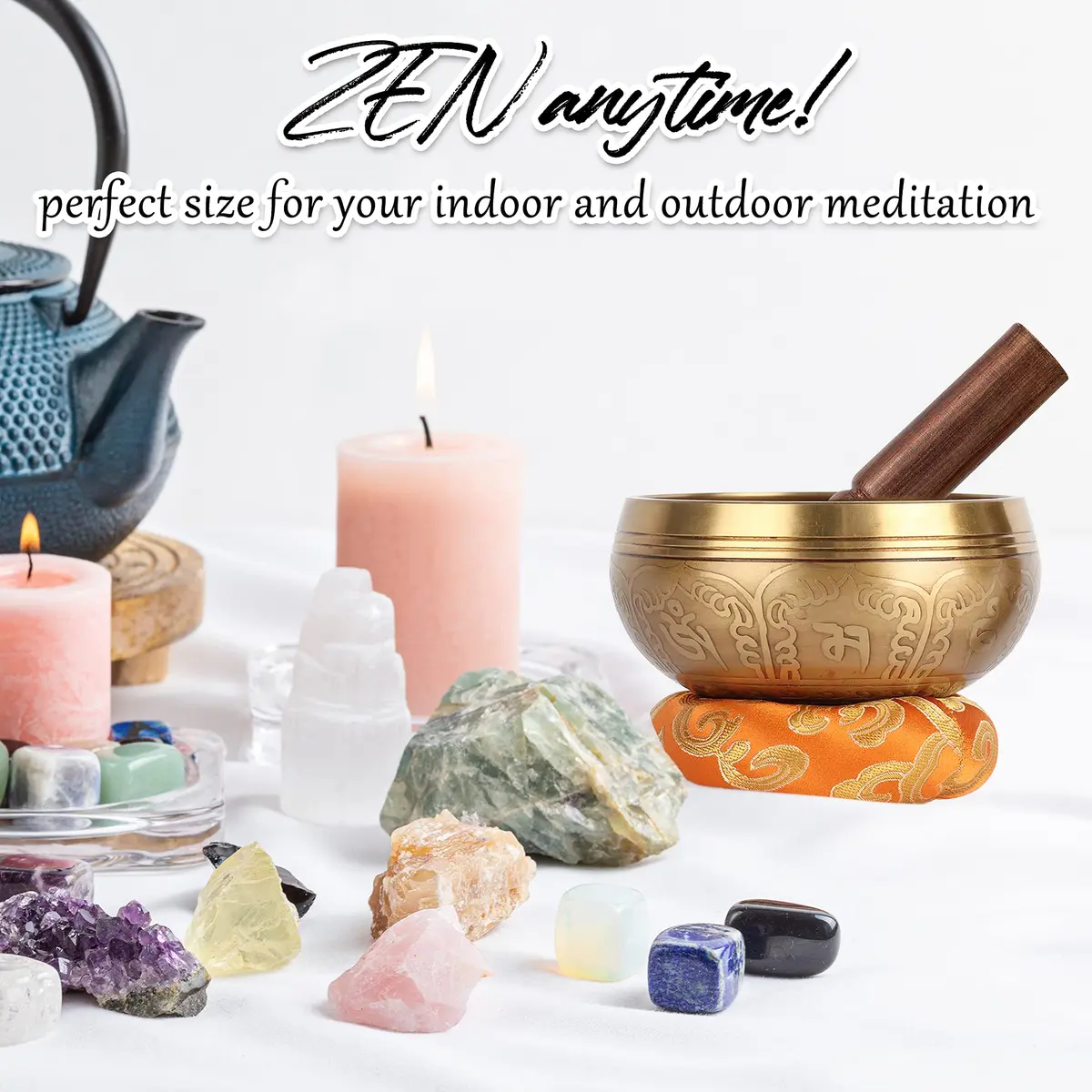 Relaehih Tibetan Singing Bowl Set 4 Inch (10.16 cm) | Authentic Nepal Handmade Meditation Chakra Sound Bowl - view 8