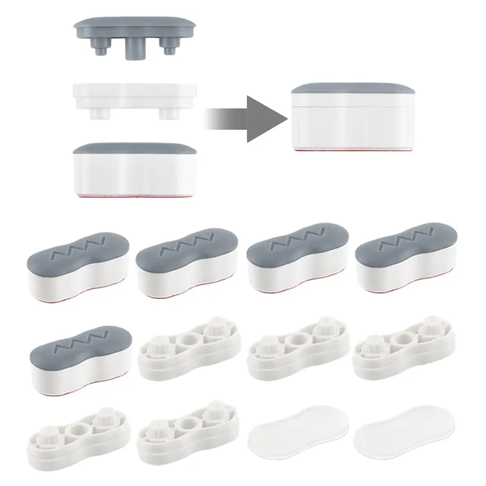 Maylanny Toilet Seat Buffer - Universal Bumpers, 5 pcs for Lid & 2 pcs for Tank, ABS+TPR, White/Red | Noise & Cushioning - main product image